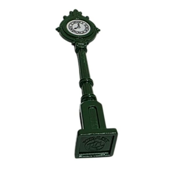 Vintage Green Cast Iron Street Clock Tower Christmas Village Accessory Holiday - Picture 4 of 7